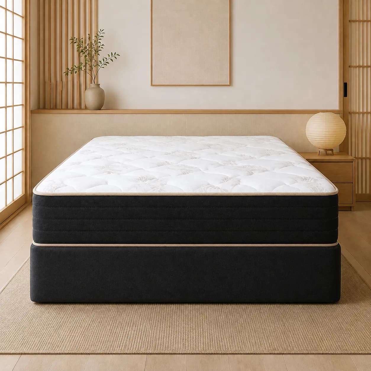 Colchão Massageador Gran Spa em quarto de inspiração japonesa